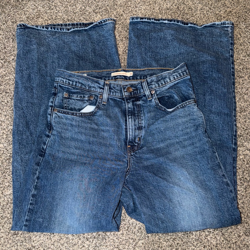 WOMENS HIGH RISE wide Levi's Premium Blue Denim Jeans WOMENS 30/32 pants